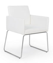 Sedia con braccioli in similpelle Bianco SIXTY 60x54x h80,5 cm