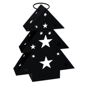 Lanterna metallo albero nero cm27x7,5h32,5