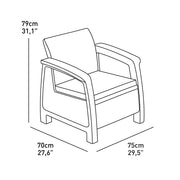 Set salotto da esterno Corfù Lounge colore grafite Keter