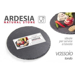 x24 Piatto in ardesia rotondo tondo vassoio cm 15