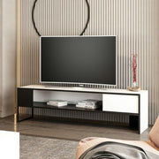 Porta tv bianco e nero Concord 150x35xh.42 cm.