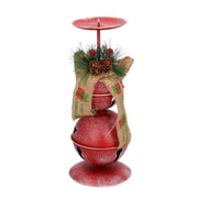 Portcandele metallo rosso 1p cmø10,5h26,5