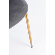 Sedia salotto  in velluto grigio con gambe oro