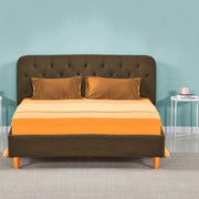 Letto Matrimoniale Contenitore Idra Cappuccino Testiera con Bottoni L 170 x P 207,5 x H 114 cm