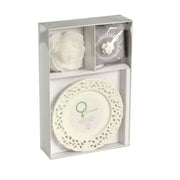 Candela c/piattino rosa venere sweet tiq cm26x17h4,5 - 8 ore