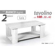 Tavolino basso bianco salotto cm 100 x 50 x 40 h