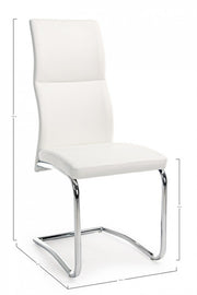 Sedia design  in ecopelle Bianco THELMA 44x58x h104 cm