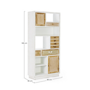 Libreria Eloise 3 ante 3 cassetti in legno 180h cm