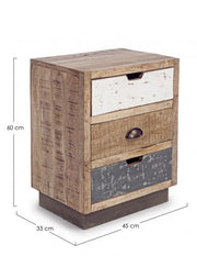 Comodino da camera vintage 3 cassetti