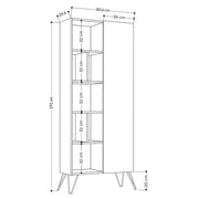 Libreria Jedda rovere con anta antracite L 80,6 x P 29,6 x H 191 cm