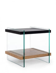 Tavolino 2P Line Wood Nero 50X50