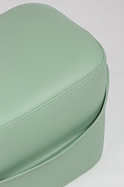 Pouf rettangolare in similpelle con manico GIONA Verde Chiaro 51x34x h35 vm