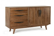Credenza 2 ante - 3 cassetti marrone in legno stile vintage