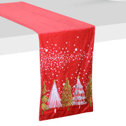 Runner tessuto con alberi rosso cm32x182x0,5