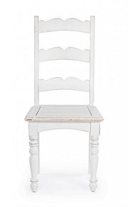 Sedia in legno stile rustico bianco shabby
