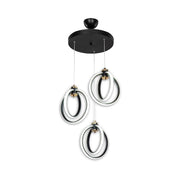 Lampada a sospensione Felicia tre punti luce cerchi LED ASZ1593 EFFEZ