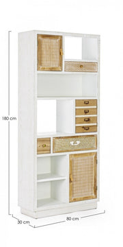 Libreria Eloise 3 ante 3 cassetti in legno 180h cm
