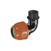 Raccordo a gomito per tubo 20 millimetri filetto 1-2