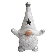 Babbo natale resina bianco con luce cm26,5x19,5h38