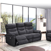 Divano 3 posti con 2 recliner elettrici grigio scuro L 198 x P 92 x H 109 cm