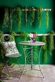 Tavolino tondo pieghevole da giardino in acciaio Grigio MARLENE diametro 60x h77 cm