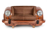 Divano Ambassador in pelle marrone 159x65x75h cm
