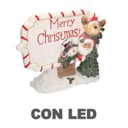 Scritta resina bianco rosso con led cm45x12h36