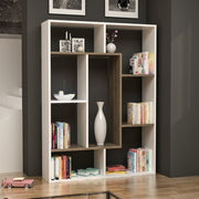 Libreria Liam bianca dettaglio geometrico noce 100x136h EFFEZ