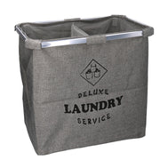 Cestone tessuto sacco grigio doppio pieghevole cm 54x34.5h50.5