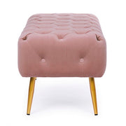 Panca arredo pouf rosa con gambe cm 103 x46x40h