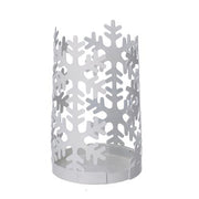 Round white snowflake metal tumbler holder cm ø8h20
