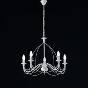 Lampadario in ferro Bianco shabby cinque luci 61x h45 cm