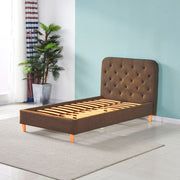 Letto Matrimoniale Contenitore Idra Cappuccino Testiera con Bottoni L 170 x P 207,5 x H 114 cm