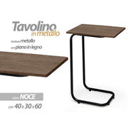 Tavolino da divano servetto noce cm 40 x 30 x 60 h