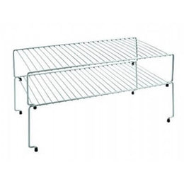 Set di 2 mensole sovrapponibili Sky, dimensioni cm.47x23x26, colore argento metallizzato satinato