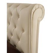 Letto matrimoniale c- contenitore in ecopelle Crema 180x223xh.120 cm EFFEZ