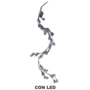 Snowy green garland with 44 leds cm180h20