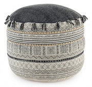 Pouf in cotone stile etnico TILAK Alaskan diametro 50x h35 cm
