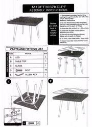 Tavolo polyarattan quadrato bianco crema con vetro 90x90x77h cm