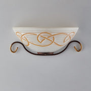 Applique in ferro Nero Ruggine rifinitura Oro una luce 33x16x h13 cm