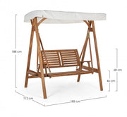 Dondolo 2 posti da esterno 185x112x188h cm