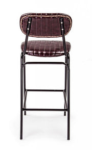 Sgabello vintage da bar in simipelle Bordeaux DEBBIE 44x51x h100 cm