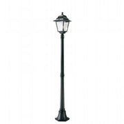 Lampada da terra in alluminio pressofuso, diffusori in vetro trasparente, altezza max 210mm, alimentazione 230V, potenza massima 100W nero