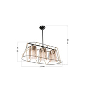 Lampada a sospensione Gezegen ASZ0986 3 luci metallo nero e corda
