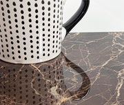 Tavolo allungabile Briva marrone lucido-tortora