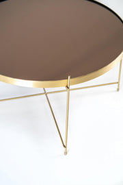 Tavolino in Vetro Temperato e Metallo - 70 x 70 x 40h