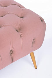 Panca arredo pouf rosa con gambe cm 103 x46x40h