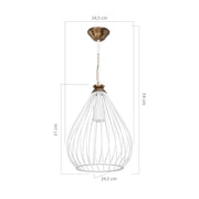 Lampada a sospensione ciondolo Umay ASZ1314 metallo bianco