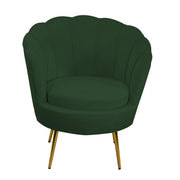 Poltrona velluto tulipan verde cm 73x72h77