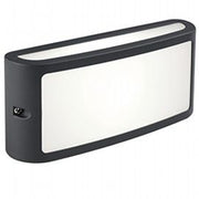 Applique in alluminio pressofuso con diffusore in termoplastico opalino - Luce calda 3000°K - 10W - 840 lumen - IP54 grafite